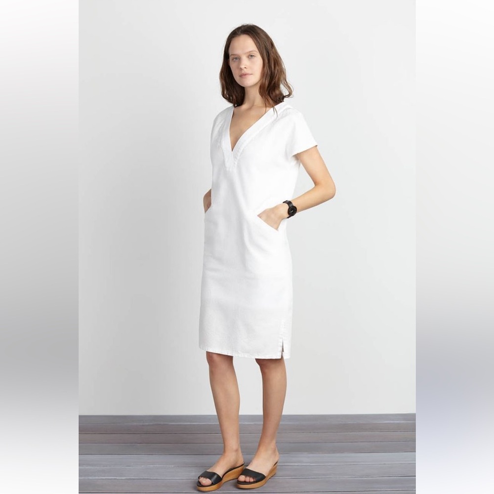 Emerson Frye White Cotton Dress with pockets Size 12